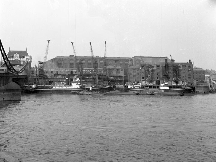 The Long Memory-View of St. Katherine Dock next to Towe Bridge. The General Steam Navigation Company in the background.